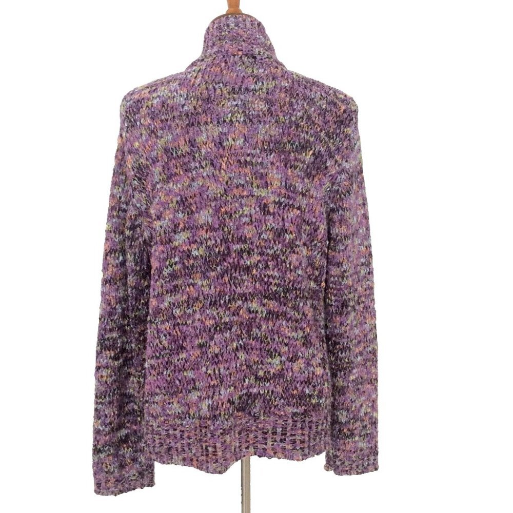 Chico's Full Zip Chunky Knit Cardigan Sz 2 (Women's 12) - Picture 3 of 6